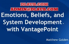 Course platform screenshot showing Matt Golden Emotions Beliefs and System Development with VantagePoint AI online training program